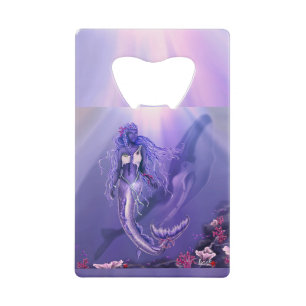 Purple Ocean Mermaid Carte de crédit Bottle Ouvrir