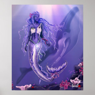 Purple ocean mermaid Poster