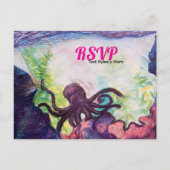 Purple Octopus Reef Illustrated Invitation (Dos)