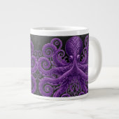 Purple Octopus Victorian Steampunk Kraken  Extra Grote Beker (Voorkant rechts)
