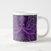 Purple Octopus Victorian Steampunk Kraken  Extra Grote Beker (Rechts)