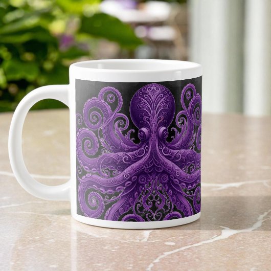 Purple Octopus Victorian Steampunk Kraken  Extra Grote Beker
