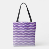 Purple Ombre Chevron Sac fourre-tout personnalisé (Dos)