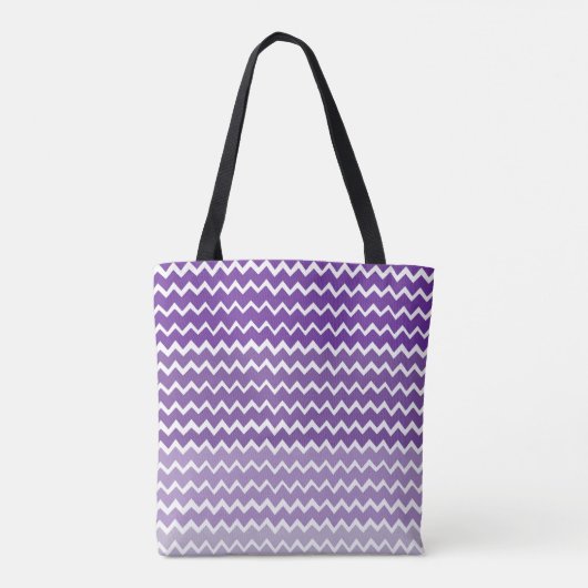 Purple Ombre Chevron Sac fourre-tout personnalisé (Dos)