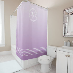 Purple Ombre Monogramme rideau de douche
