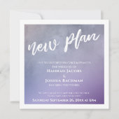 Purple Ombre Nouvelle carte Mariage reportée de pl (Devant)