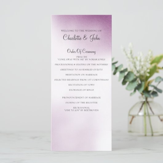 Purple Ombre programmes de mariage (Debout devant)