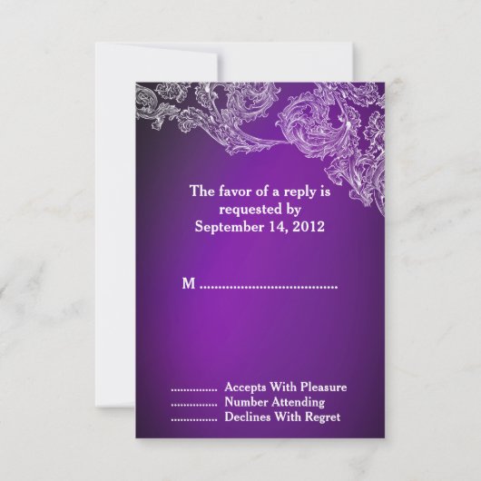 PURPLE OMBRÉ RSVP vintage LACE & BOUTTERFLIES (Dos)