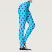 Purple On Blue Polka Dots Pattern Design Leggings