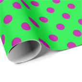 Purple On Green Polka Dots Pattern Design Cadeaupapier (Rol Hoek)