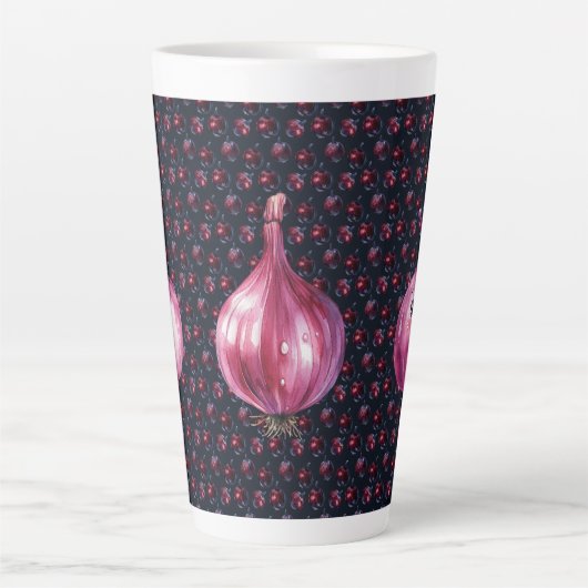 Purple Onion Queen Ceramic Large Latte Mug Latte Mok (Voorkant)