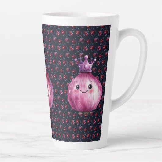 Purple Onion Queen Ceramic Large Latte Mug Latte Mok (Rechts)