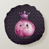 Purple Onion Queen Round Throw Pillow Rond Kussen (Achterkant)
