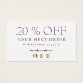 Purple opal merci carte de réduction (Dos)