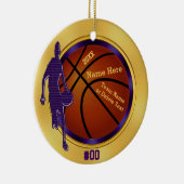 Purple, Or, Basketball Ornements pour garçons, Ent (Droite)