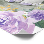 Purple or Floral Elephant Vert Affiche de bienvenu (Coin)