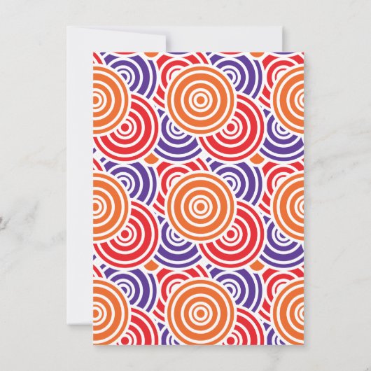 Purple Orange Circles Anniversaire Invitations (Dos)