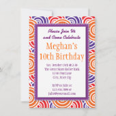 Purple Orange Circles Anniversaire Invitations (Devant)