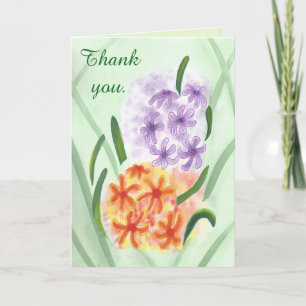 Purple Orange Fleurs, Hyacinth Merci Cartes