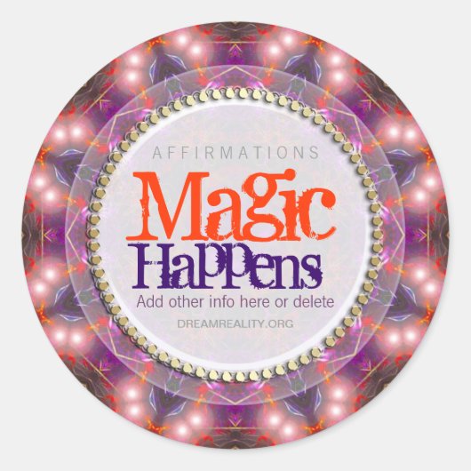 Purple Orange Llow Magic Arrive Sticker Personnali (Devant)