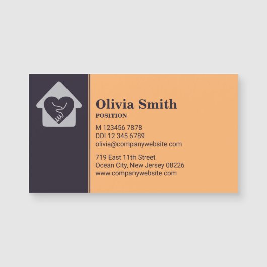 Purple Orange Nurse Carte de visite de soins à dom (Devant)