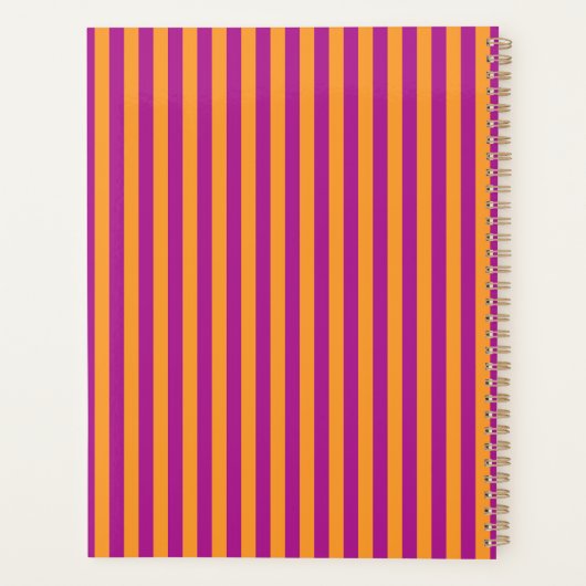 Purple Orange Stripes Seamless Pattern Planner (Achterkant)