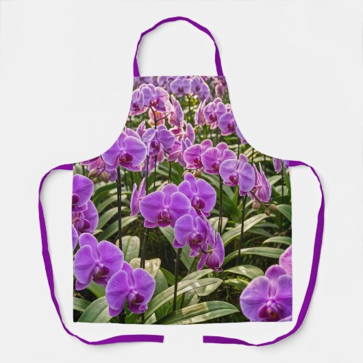 Purple Orchids Apron Schort (Voorkant)