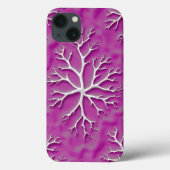 Purple Organic iPhone Case with Artistic Texture (Achterkant)