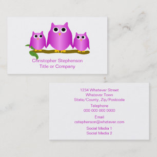 Purple Owls Design Visitekaartje