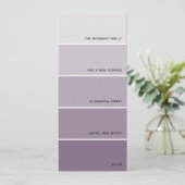 Purple Paint Swatch Nouvelle adresse Faire-part (Debout devant)