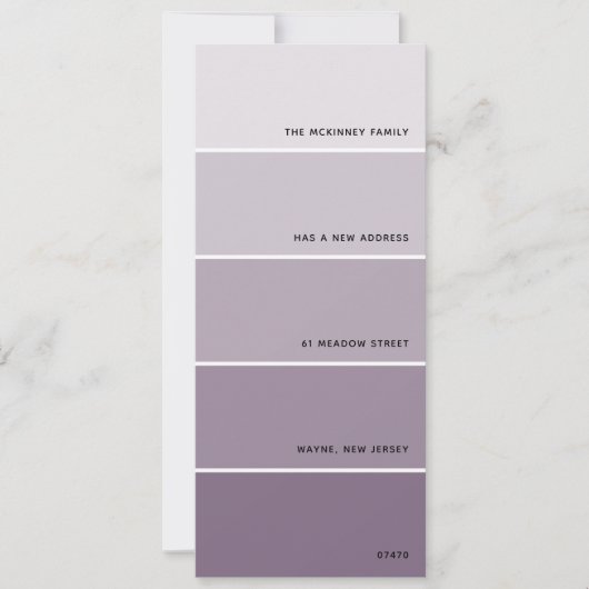 Purple Paint Swatch Nouvelle adresse Faire-part (Devant)