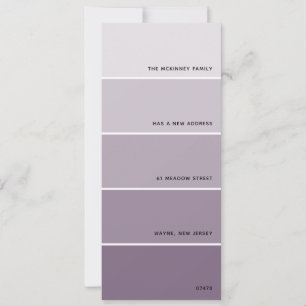 Purple Paint Swatch Nouvelle adresse Faire-part