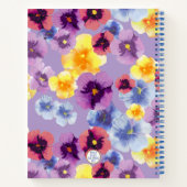Purple Pansy Elégant Jardin Fleur Carnet Spiral (Dos)