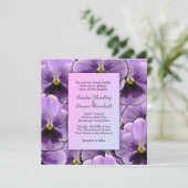 Purple Pansy Faire-part de mariage (Debout devant)