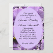 Purple Pansy Faire-part de mariage (Devant)