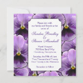Purple Pansy Faire-part de mariage (Devant)