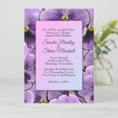 Purple Pansy Faire-part de mariage (Debout devant)