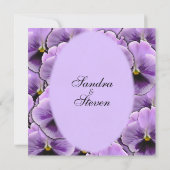 Purple Pansy Faire-part de mariage (Dos)