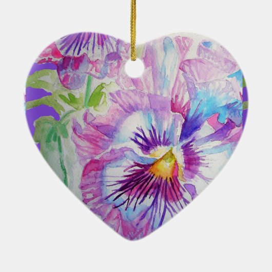 Purple Pansy Floral Love You Grand-mère Décoration (Dos)