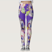 Purple Pansy grand pansy fleurs florales Leggings (Devant)