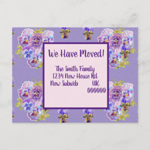 Purple Pansy Nouvelle Adresse Carte Postale, Nous