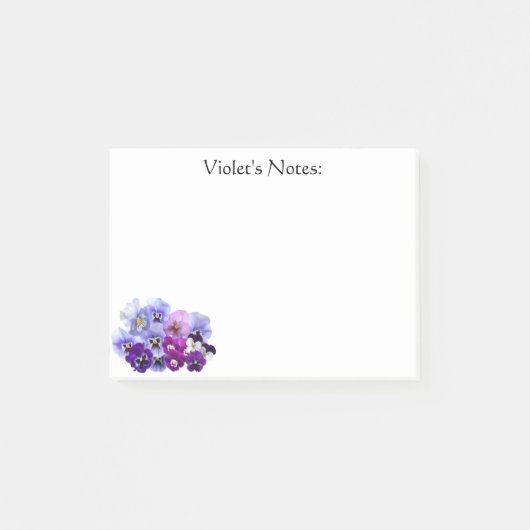 Purple Pansy Post-it® Notes 4 x 3 (Devant)