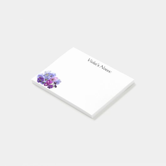 Purple Pansy Post-it® Notes 4 x 3 (Incliné)