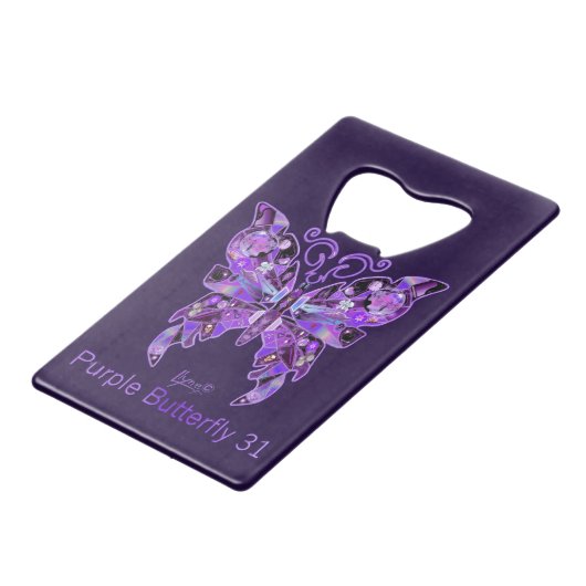 Purple Papillon 31 Ouverture de bouteille de carte (Devant Angle)
