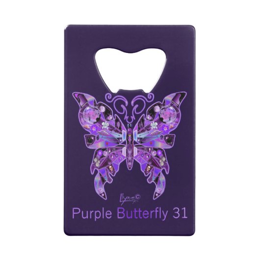 Purple Papillon 31 Ouverture de bouteille de carte (Dos)