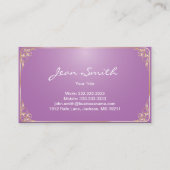 Purple papillon Carte de visite de soins de beauté (Dos)