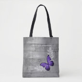 Purple Papillon Rustique Sac fourre-tout personnal (Devant)