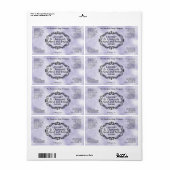 Purple parchment vintage frame cosmetic label (Full Sheet)