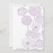 Purple Paris Fleurs nuptiales Invitation douche nu (Dos)