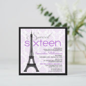 Purple Paris Sweet 16 Invitations (Debout devant)